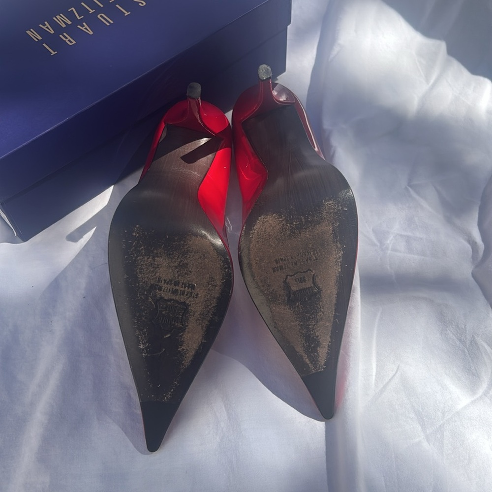 Stuart Weitzman Fever Red Patent Leather Pumps size 9.5 - Picture 5 of 6
